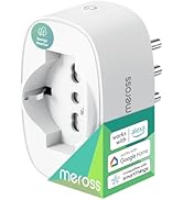 Meross Presa Smart Italiana, Presa WiFi (Typ C, F, L) mit Monitoraggio Consumi, Presa Intelligen...